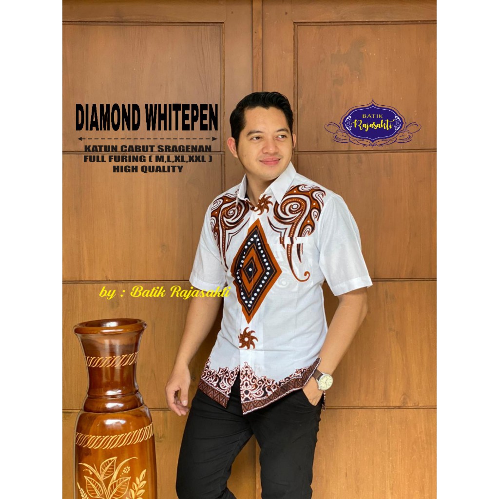 Jual DIAMOND RAJASAKTI KEMEJA BATIK PRIA SOLO LENGAN PANJANG PENDEK ...