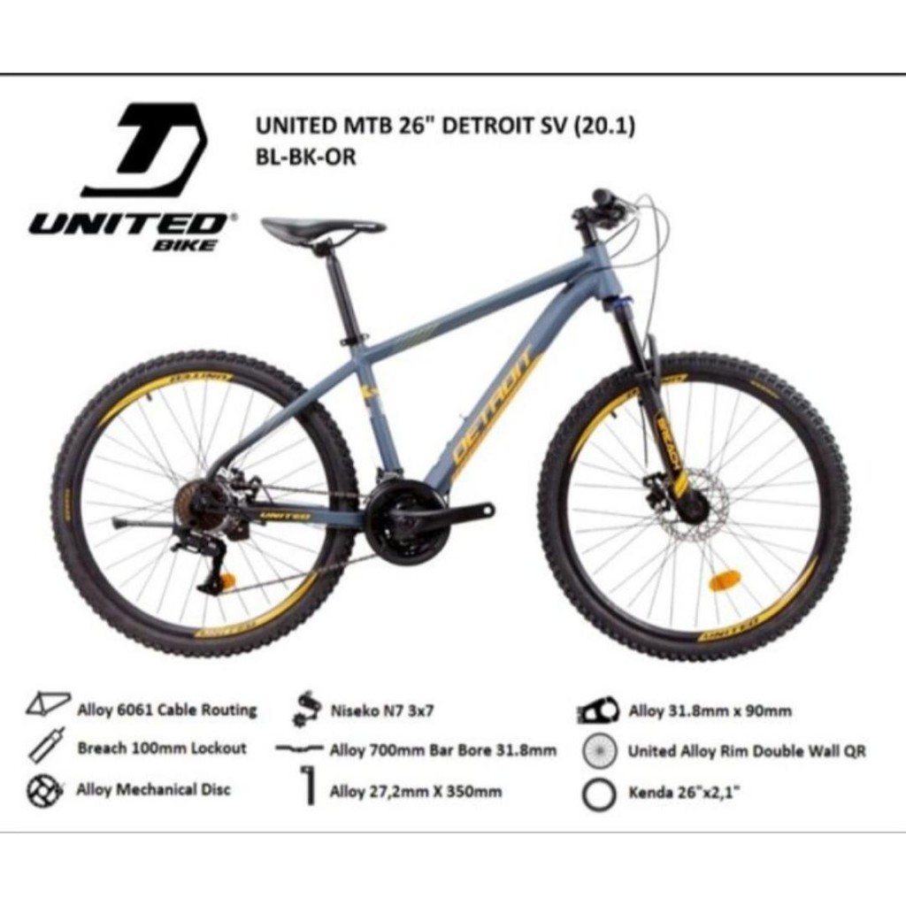 Jual Sepeda MTB 26" United Detroit SV Shopee Indonesia