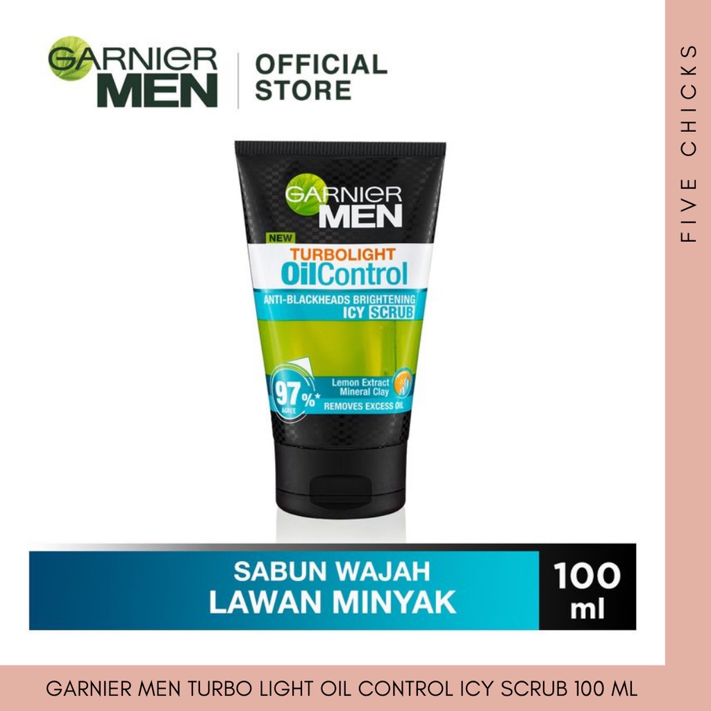 Jual Garnier Men Turbo Light Oil Control Icy Scrub Ml Five Chicks Shopee Indonesia