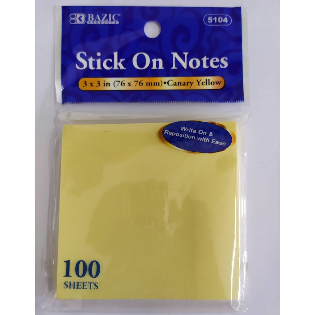 Jual Sticky Notes / Memo Tempel BAZIC 5104 | Shopee Indonesia