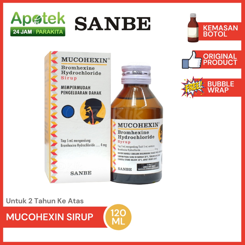 Jual Mucohexin Tablet / Sirup Untuk Batuk Berdahak / Mengatasi Gangguan ...