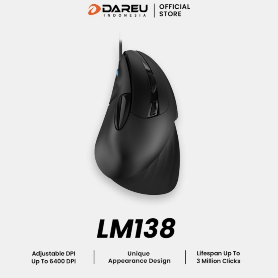 Jual Dareu LM138 Vertical Mouse Ergonomic Design up to 6400 dpi ...