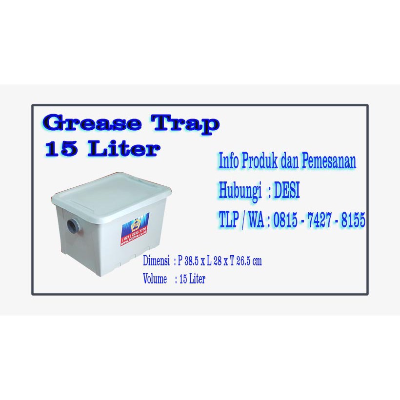 Jual Grease Trap Portable Fiberglass Abu Abu 15 Liter Shopee Indonesia
