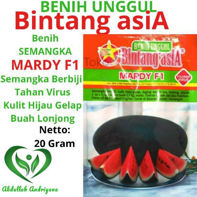 Jual Benih Semangka F Hibrida Mardy F Isi Gr Bibit Semangka F Produk Bintang Asia Shopee