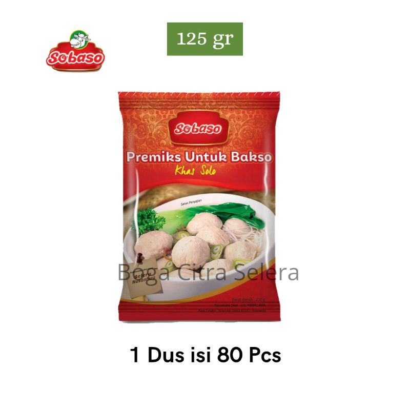 Jual 1 Dus Tepung Bakso Premiks Khas Solo Sobaso 125gr Shopee Indonesia