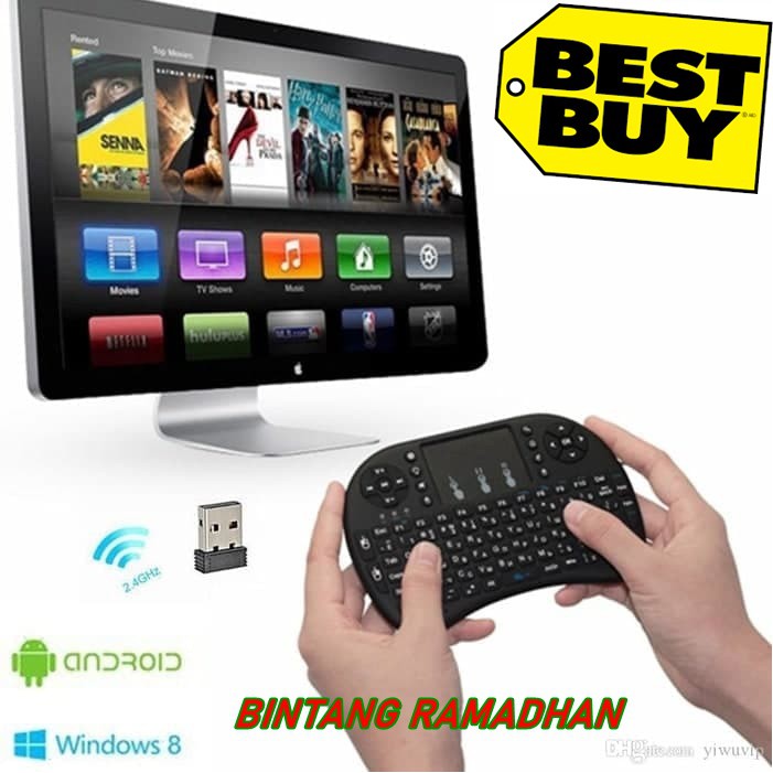 Jual MINI KEYBOARD WIRELESS i8 2,4GHZ FOR PC WINDOWS ANDROID BOX AND ...