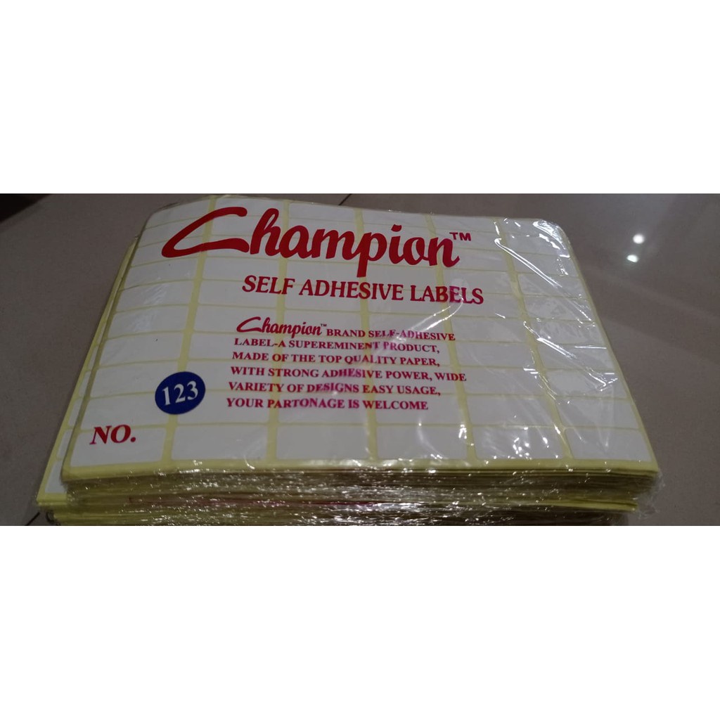 Jual Label Stiker Undangan Champion No.123 | Shopee Indonesia