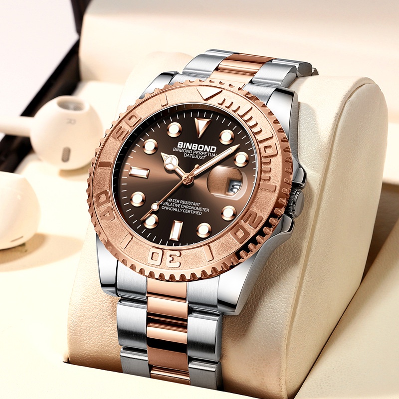 Jual JAM TANGAN PRIA ORIGINAL BINBOND SILVER STAINLESS COWOK KEREN