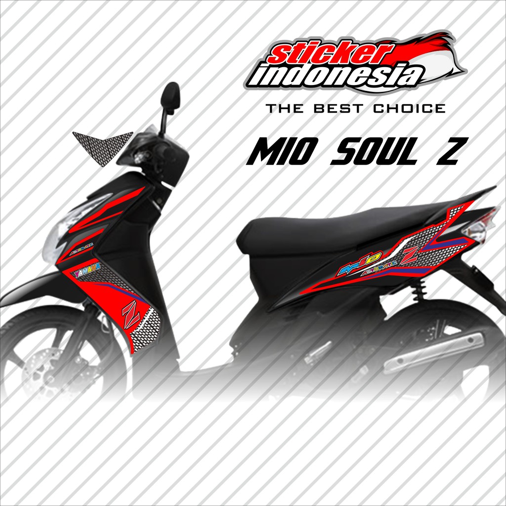 Jual sticker streapingYamaha MIO Z merah | Shopee Indonesia