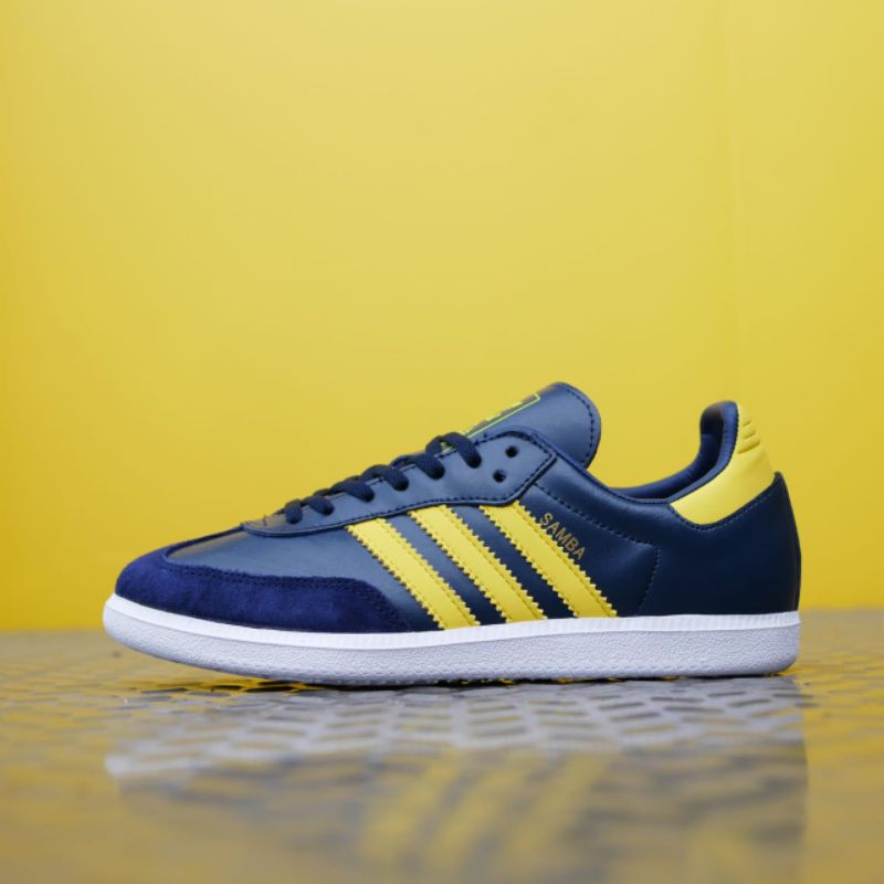 Jual ADIDAS SAMBA OG FT NAVY YELLOW | Shopee Indonesia