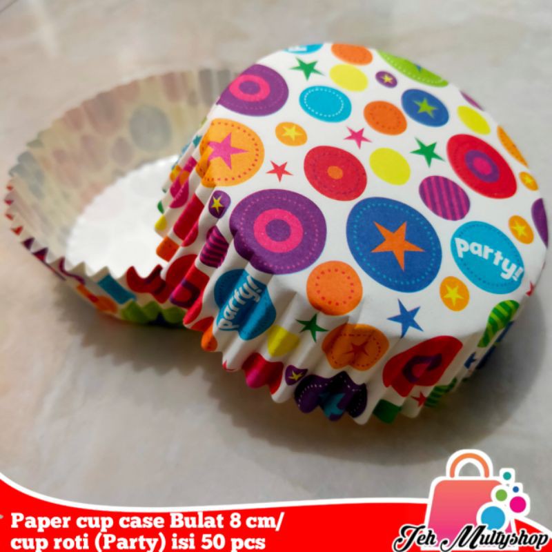Jual Paper cup case Bulat 8 cm/cup roti (Party) isi 50 pcs | Shopee ...