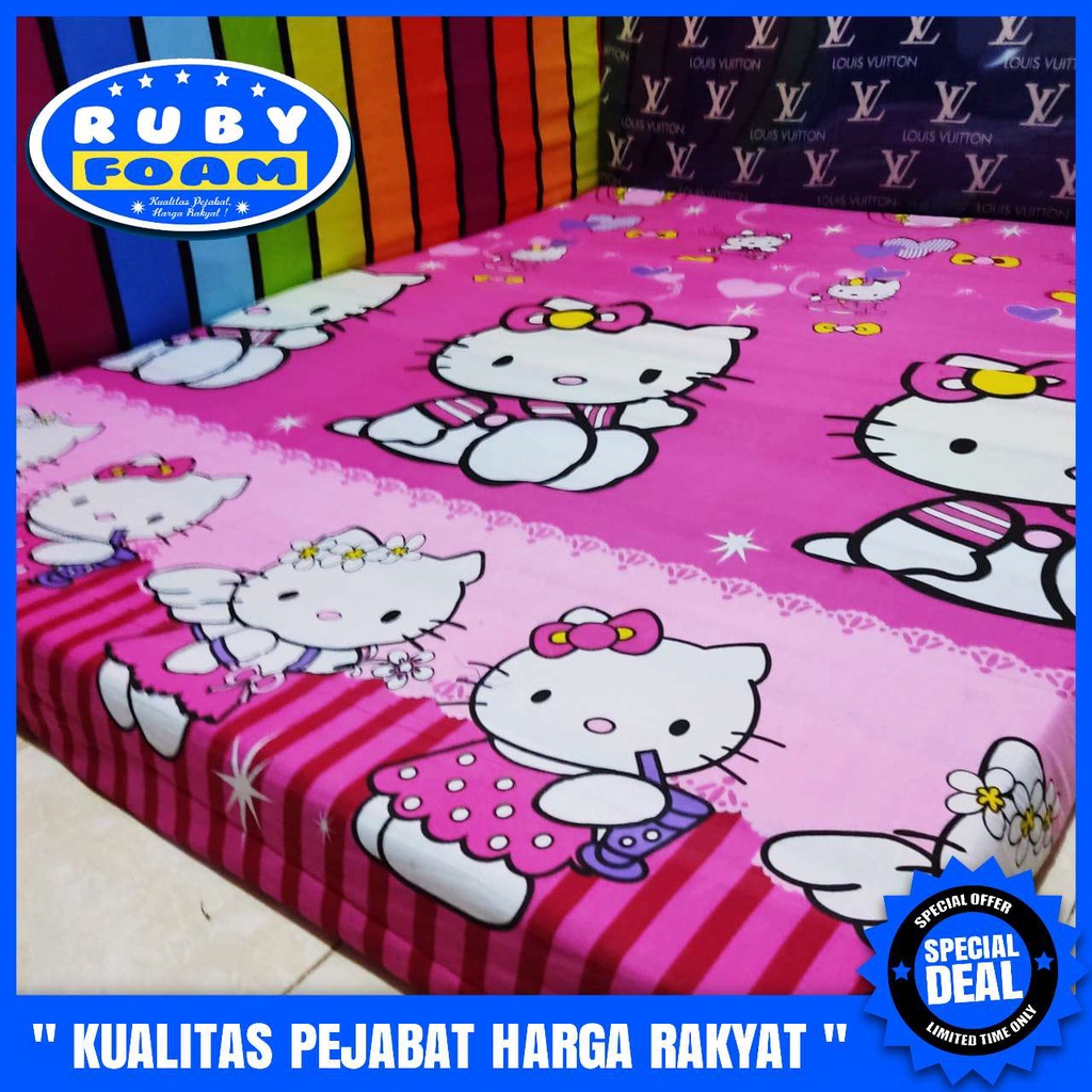 Jual PROMO SALE Kasur Busa Uk 180x140x10cm Motif Terbaru Hello Kitty ...