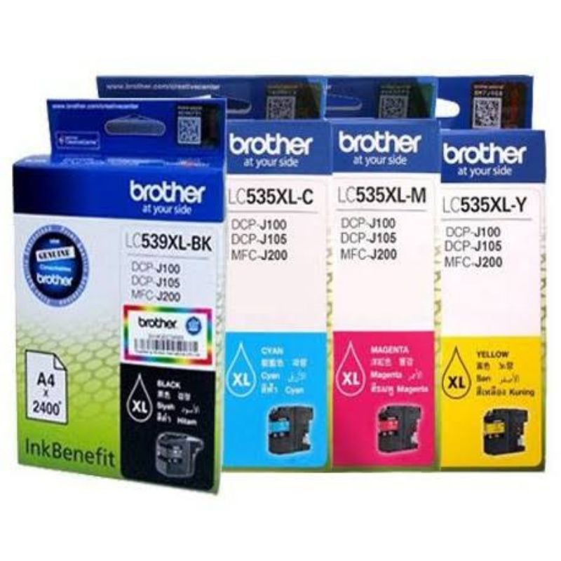 Jual tinta cartridge Brother LC 539XL black + LC 535XL color original ...