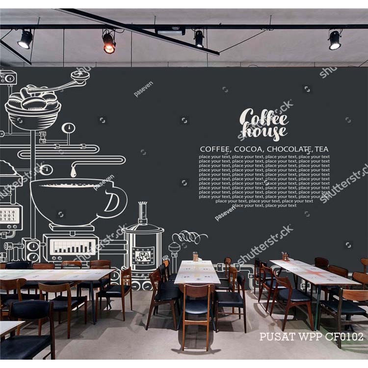 Jual Printing Wallpaper Dinding Custom 3d Warung Kopi Angkringan Cafe