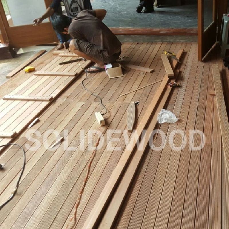 Jual Lantai Kayu Dek Taman Outdoor Deck Decking Cm X Cm Up Flooring Shopee Indonesia