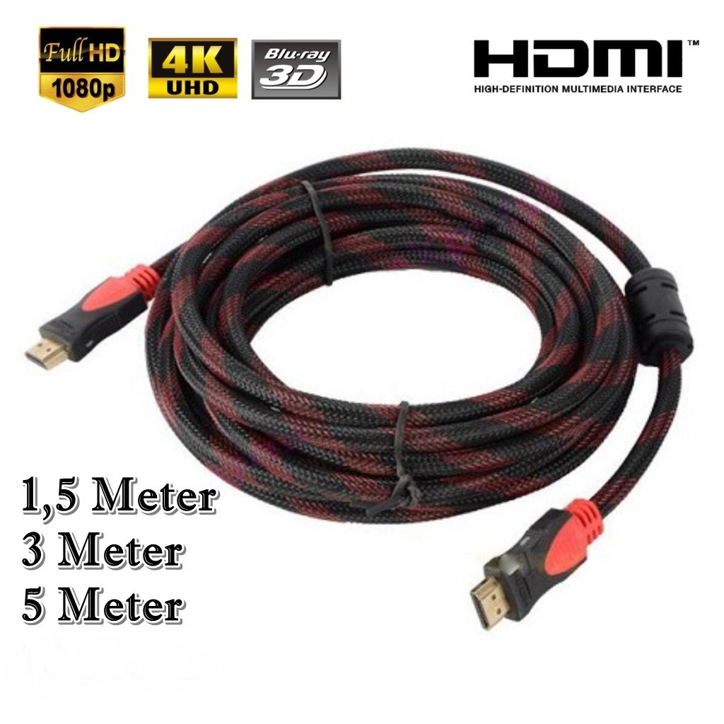 Jual [mouse_toko] Kabel HDMI Serat Jaring HDMI To HDMI 1.5 / 3 / 5Meter