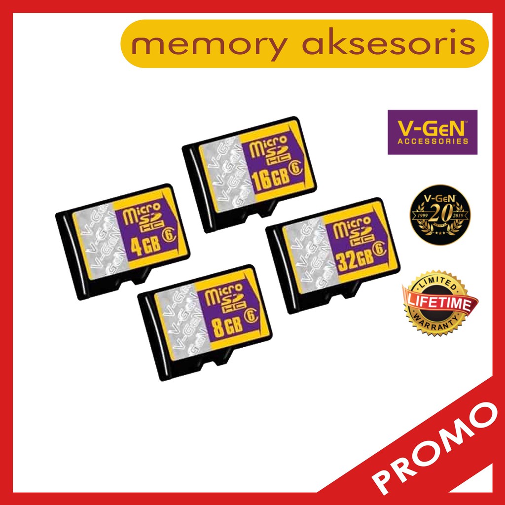 Jual Micro SD 4GB, 8GB, 16GB, 32GB VGeN Class 6 Memory Card Vgen