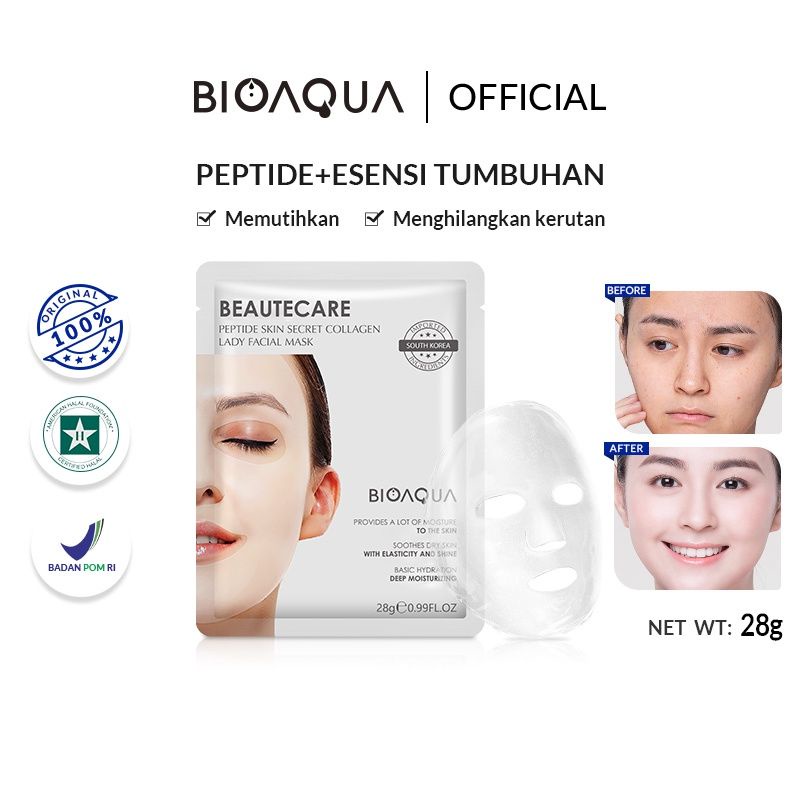 Jual Paket Pcs Bioaqua Masker Sheet Mask K Golden Luxury Peptide Skin Secret G