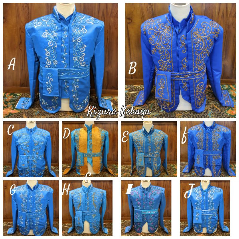 Jual Beskap Jawa / Basofi Pengantin Putih Gold Magenta | Shopee Indonesia