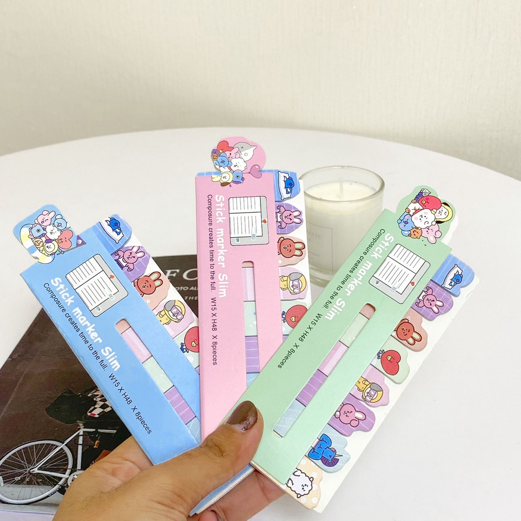 Jual STICKY NOTES / MEMO TEMPEL KERTAS SLIM KECIL KARAKTER BT21 BTS ...