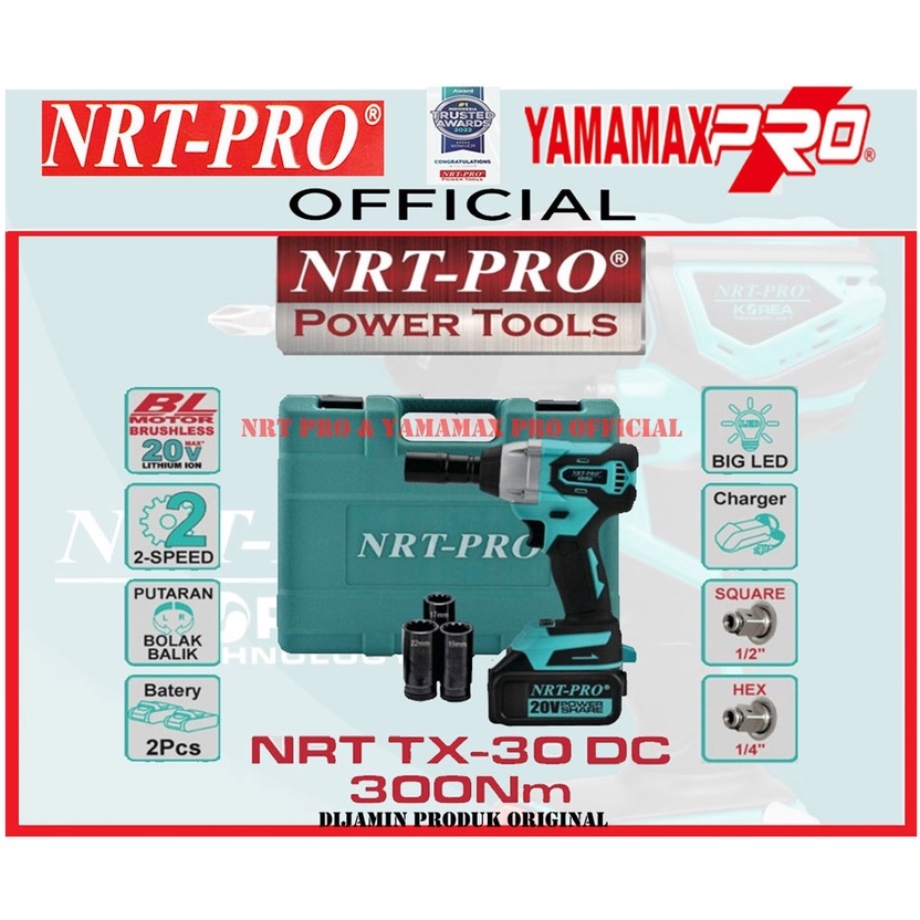 Jual Nrt Pro Tx Dc Mesin Bor Impact Wrench Cordless V Pembuka Baut Baterai Batre Tx Dc