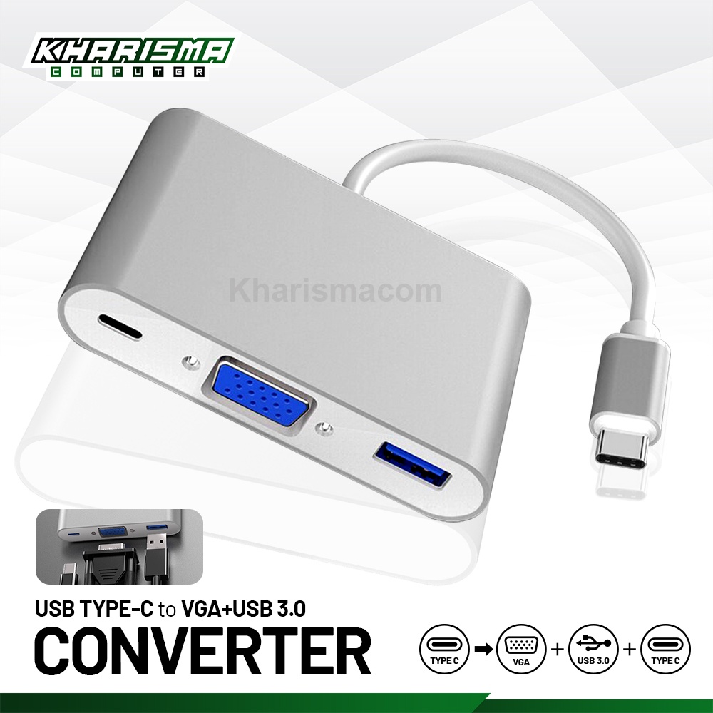 Jual Converter Usb Type C To Vga Usb Usb Type C Female Shopee