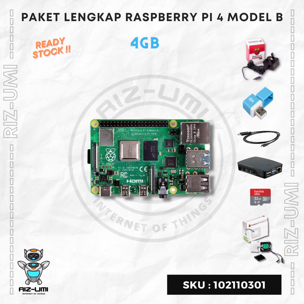 Jual Paket Lengkap Raspberry Pi 4 Model B 4GB | Shopee Indonesia