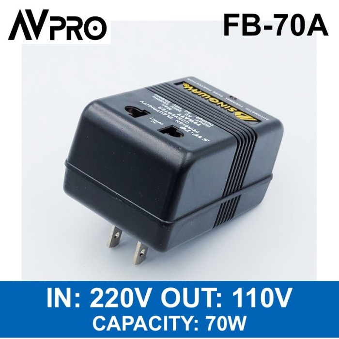 Jual FEEBY FB70A Step Down Transformer Trafo Input 220v Output 110v