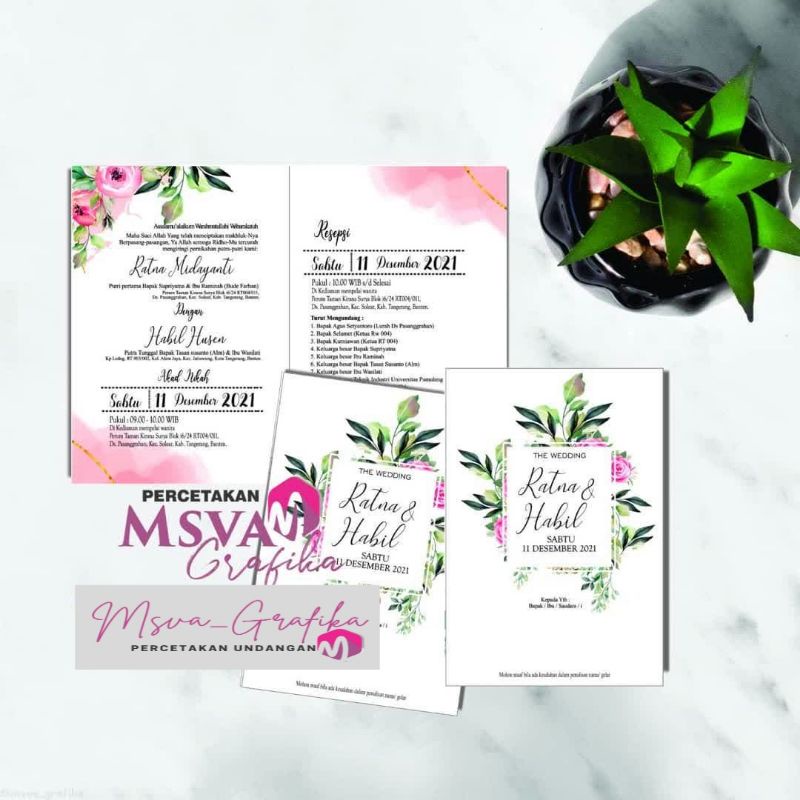 Jual SURAT UNDANGAN PERNIKAHAN LIPAT 2 MINIMAL ORDER 50 PCS | Shopee