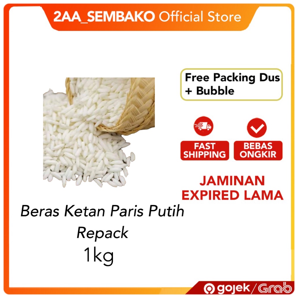 Jual Beras Ketan Paris Putih 1kg Ketan Putih Lokal Cap Paris 1 Kg