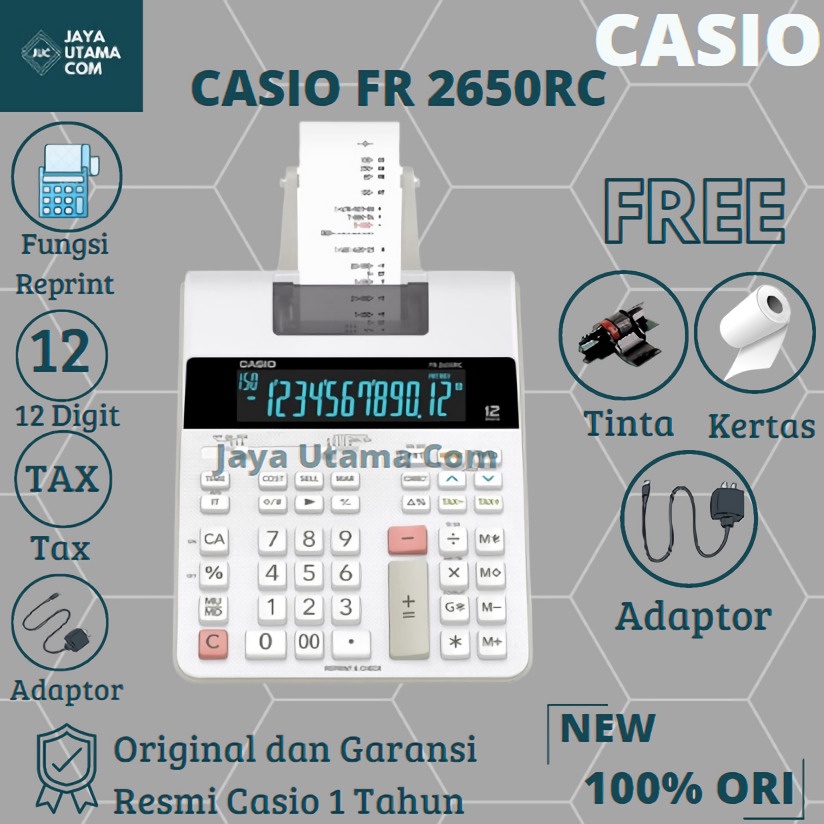 Jual KALKULATOR CASIO FR 2650 RC PRINT STRUK KASIR Shopee Indonesia