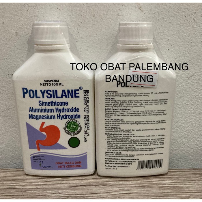 Jual POLYSILANE 100ML MAAG ANTI KEMBUNG SIMETHICONE POLISILANE ...