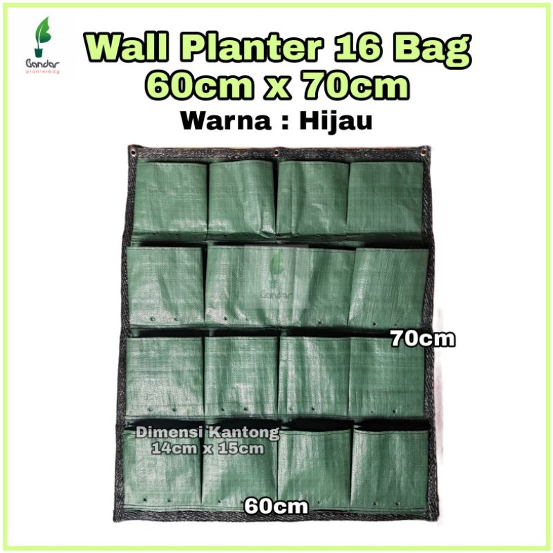 Jual Wall Planter Bag 16 Kantong 60cm X 70cm Pot Vertical Garden Shopee Indonesia