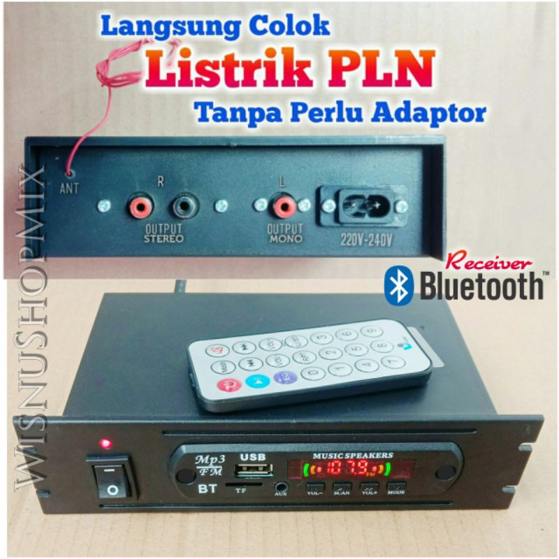 Jual Rakitan Mp3 USB FM Bluetooth Player AC 220V240V Output Stereo