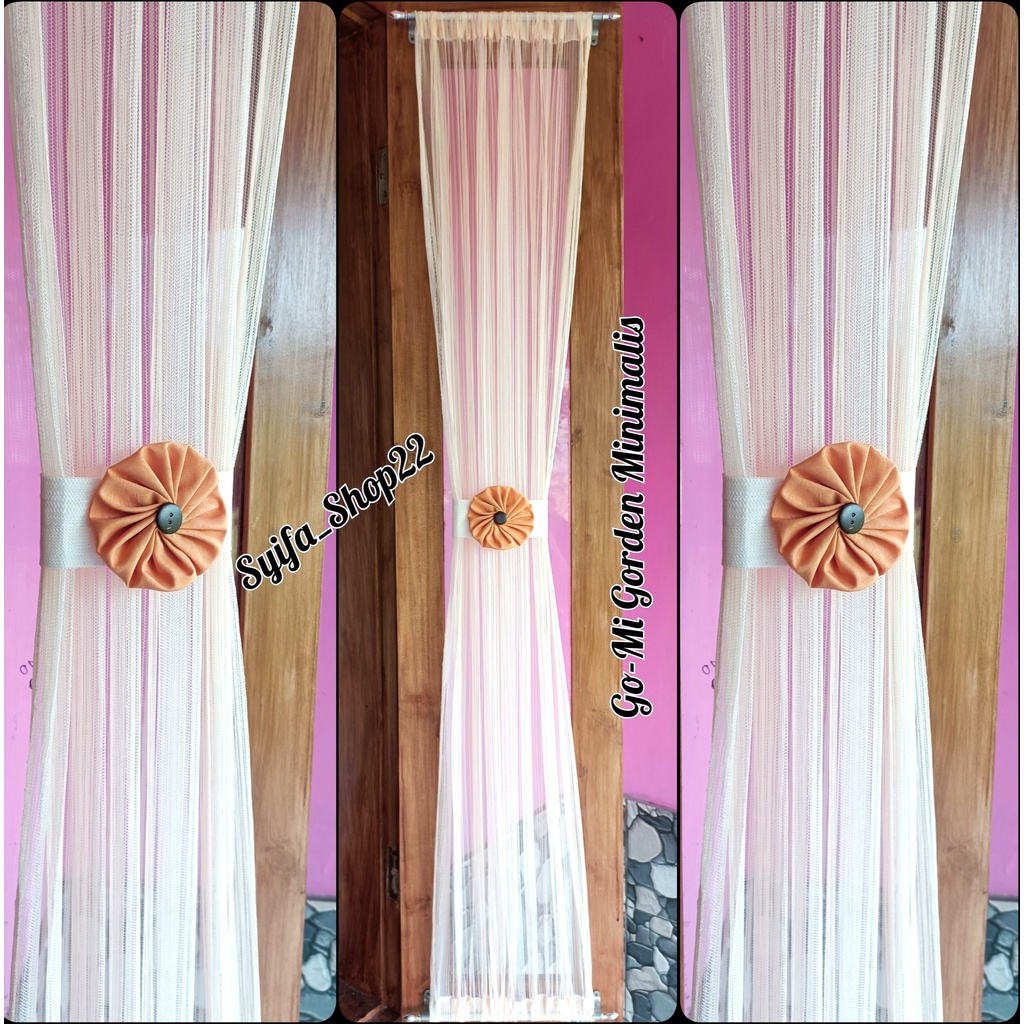 hordeng minimalis kaca polos warna terbaru Model Pita Kupu" untuk jendela kecil L30-50XT130-170cm