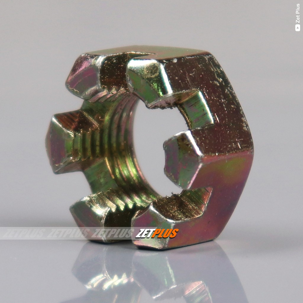 Jual CASTLE NUT M20 x DRAT 1.50 (KUNCI 30) MUR KEMBANG/MAHKOTA HEXAGON