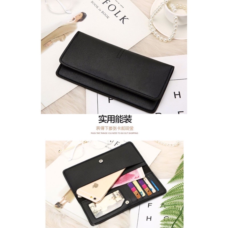 Jual DOMPET PANJANG SIMPLE BLACK IMPORT KULIT SINTETIS WANITA | Shopee ...