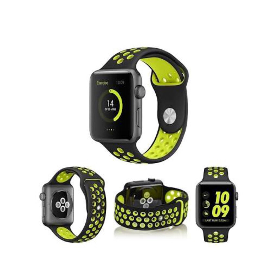 strap sport band tali untuk apple watch iwatch series 1 2 3 4 5 6 7 42mm 44mm 38 40mm 41 45mm rubber