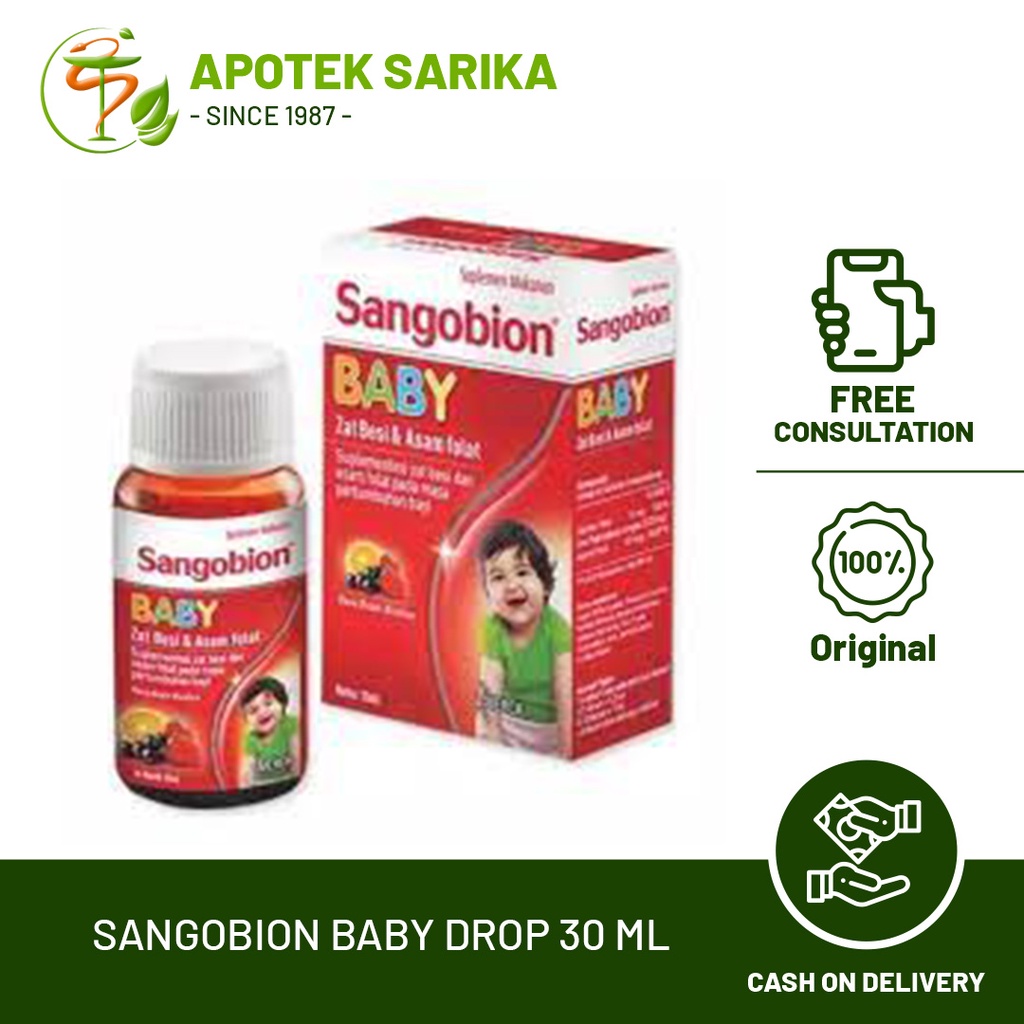 Jual SANGOBION BABY DROP 30ML (Suplemen mengandung zat besi dan asam