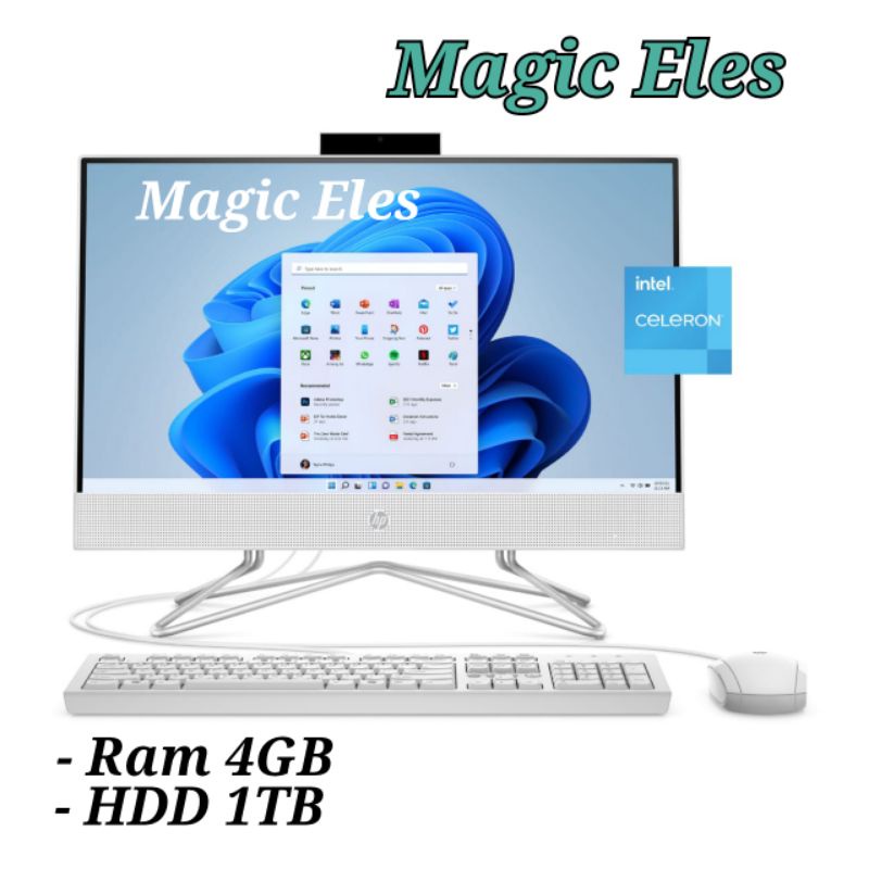 Jual PC AIO HP 22 DF1044 intel Celeron J4025 Ram 4GB HDD 1TB / SSD 128GB / SSD 256GB Win 11