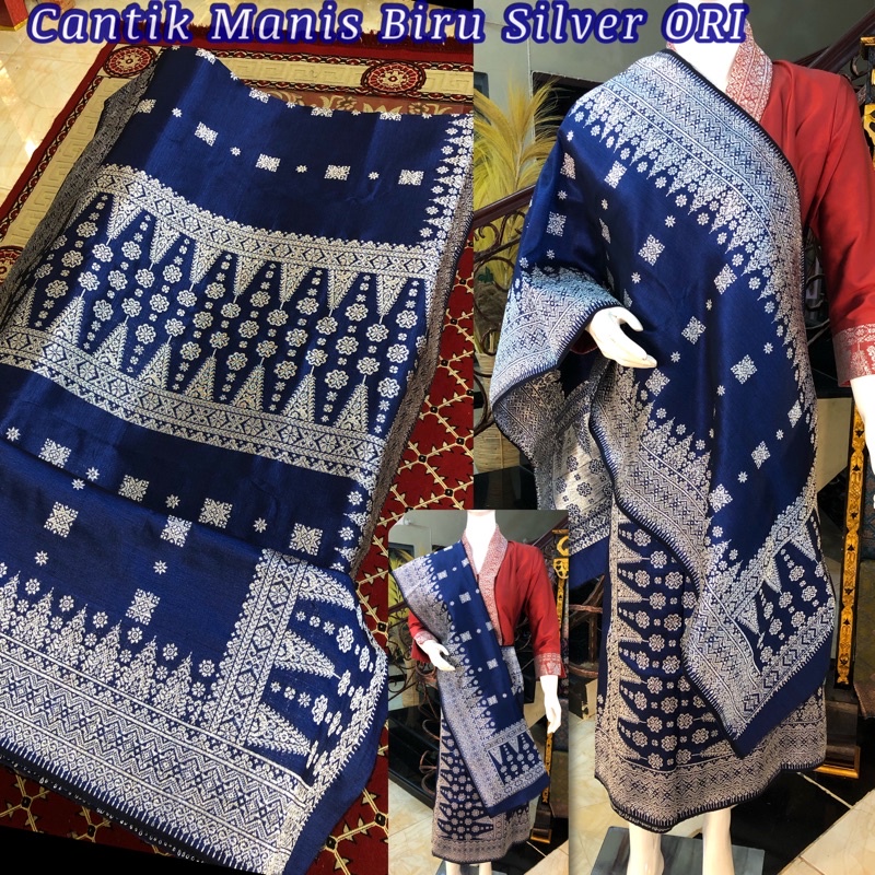 Jual TERLARIS Songket Cantik Manis Exclusive Biru Silver/Songket Tenun ...