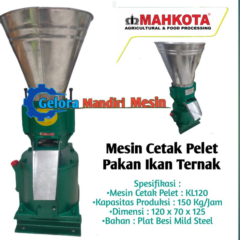 Jual MESIN CETAK PELET PAKAN IKAN TERNAK MPM 120 PENCETAK PELET MAHKOTA ...