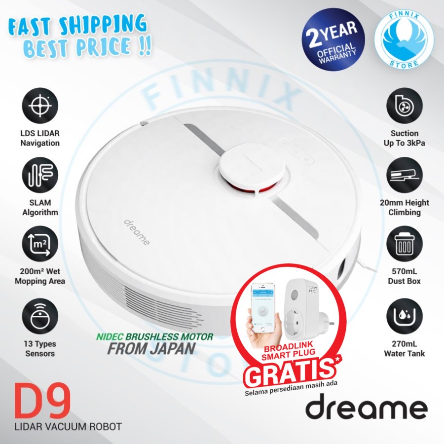 Jual Dreame D9 Robot Vacuum Cleaner and Mop Penyedot Debu Shopee
