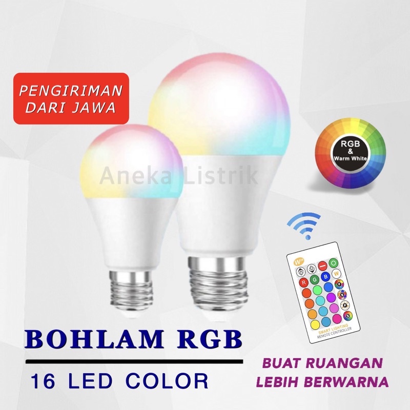 Jual LAMPU BOHLAM 10W LED RGB BERUBAH WARNA REMOTE CONTROL ORIGINAL ...