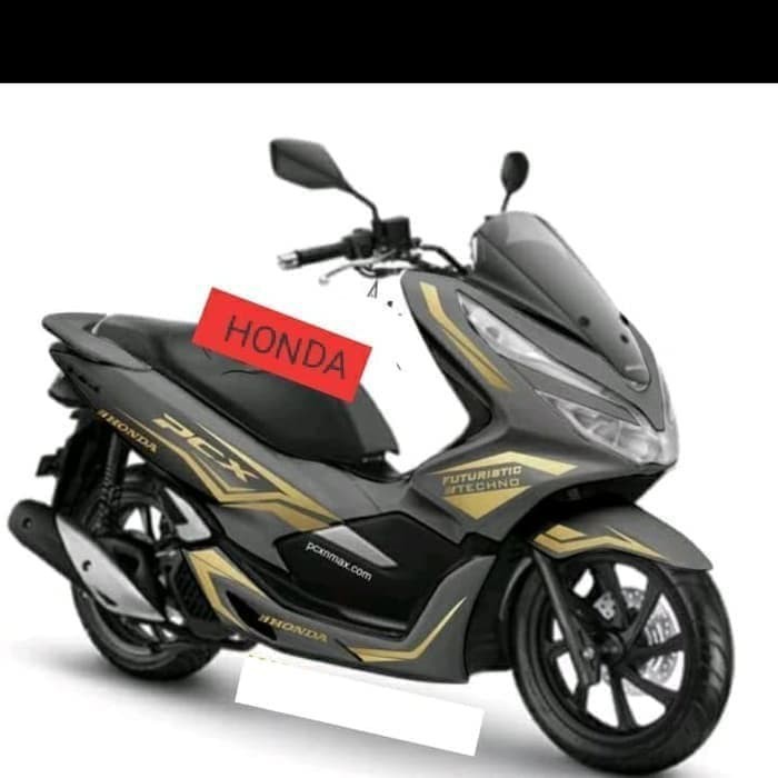 Jual STRIPING CUTTING STICKER HONDA PCX Motor abu-abu sticcker gold ...