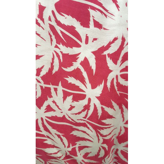 Jual Kain Katun Cotton Adem Printing Motif Pohon Kelapa Pink Merah