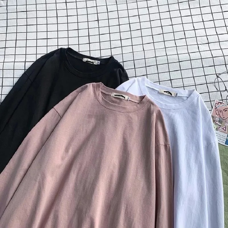 Jual Kaos Wanita Lengan Panjang Premium / Tshirt Wanita Lengan panjang