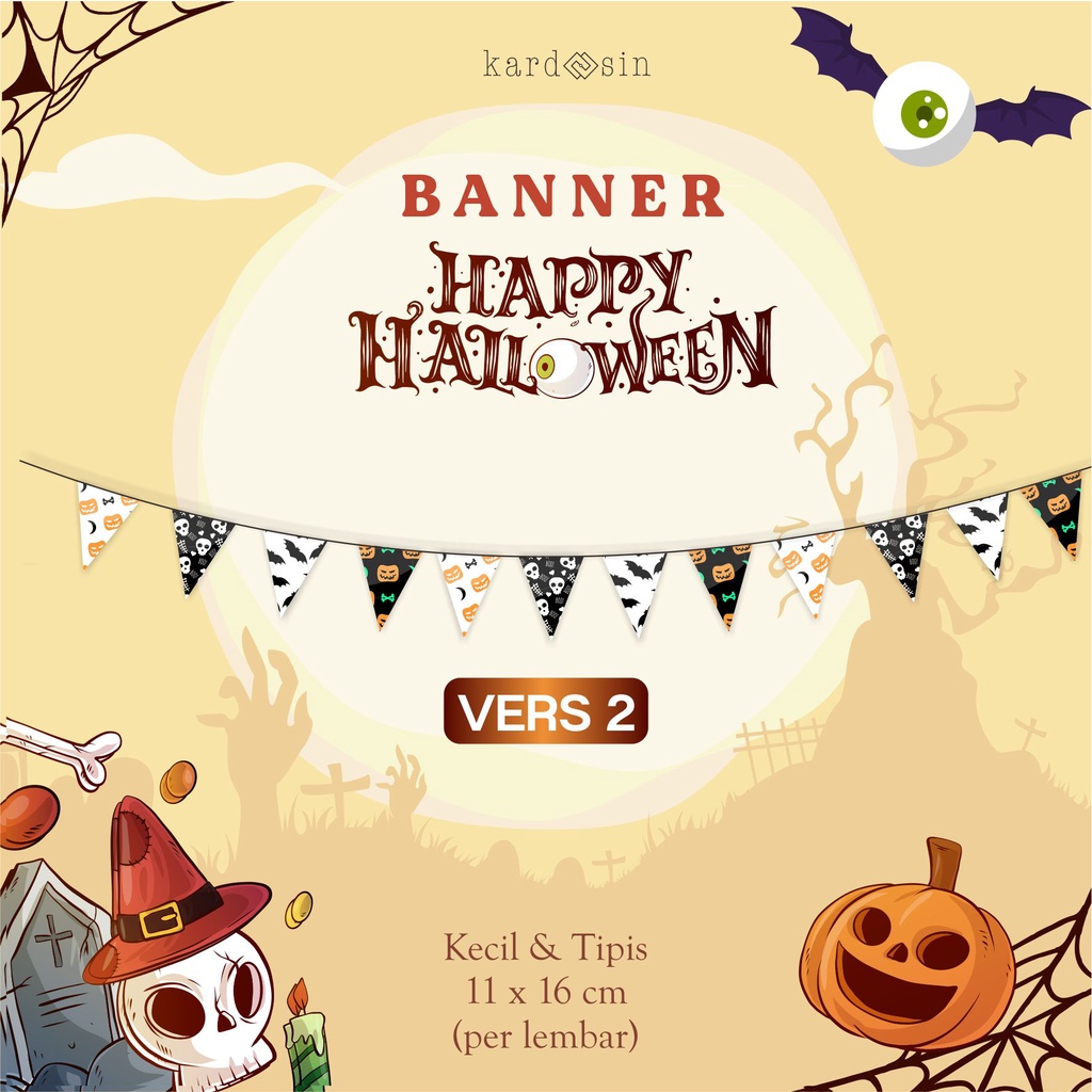 Jual [2,5 METER] BANNER HALLOWEEN DECORATION DEKORASI DEKOR PESTA PARTY