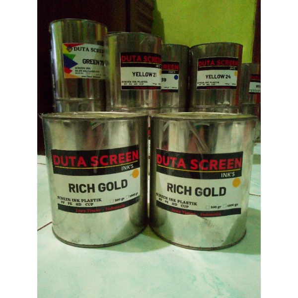 Jual Duta Screen Tinta Khusus Sablon Semua Jenis Plastik Warna Rich Gold Shopee Indonesia