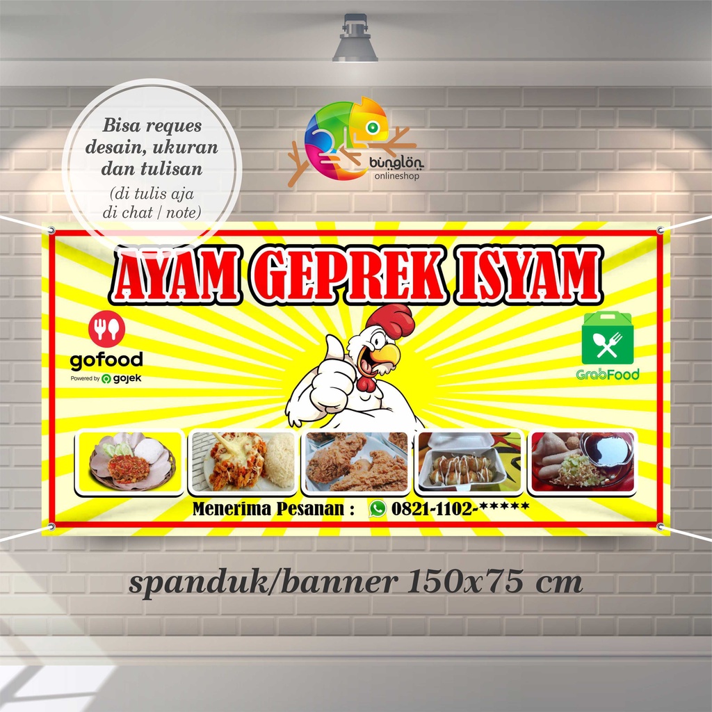 Jual Size 150x75 Spanduk Banner Ayam Geprek Shopee Indonesia 